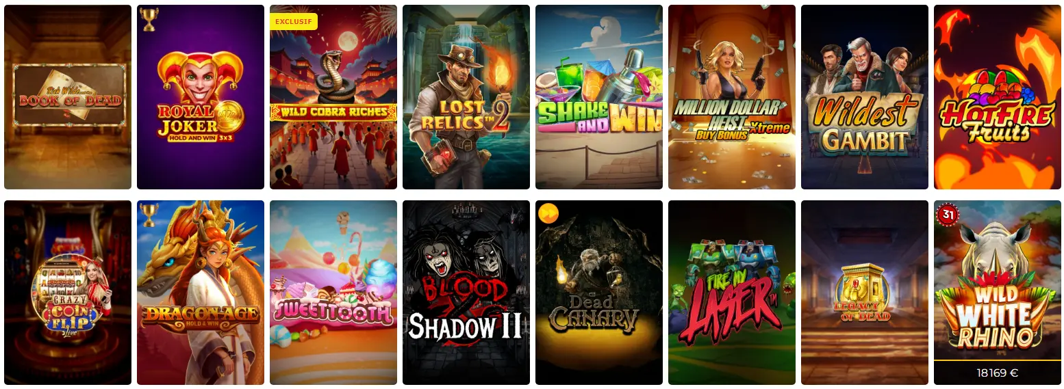 Sélection de jeux sur Lucky31 Casino