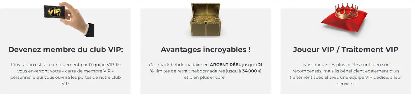 Avantages VIP incroyables!