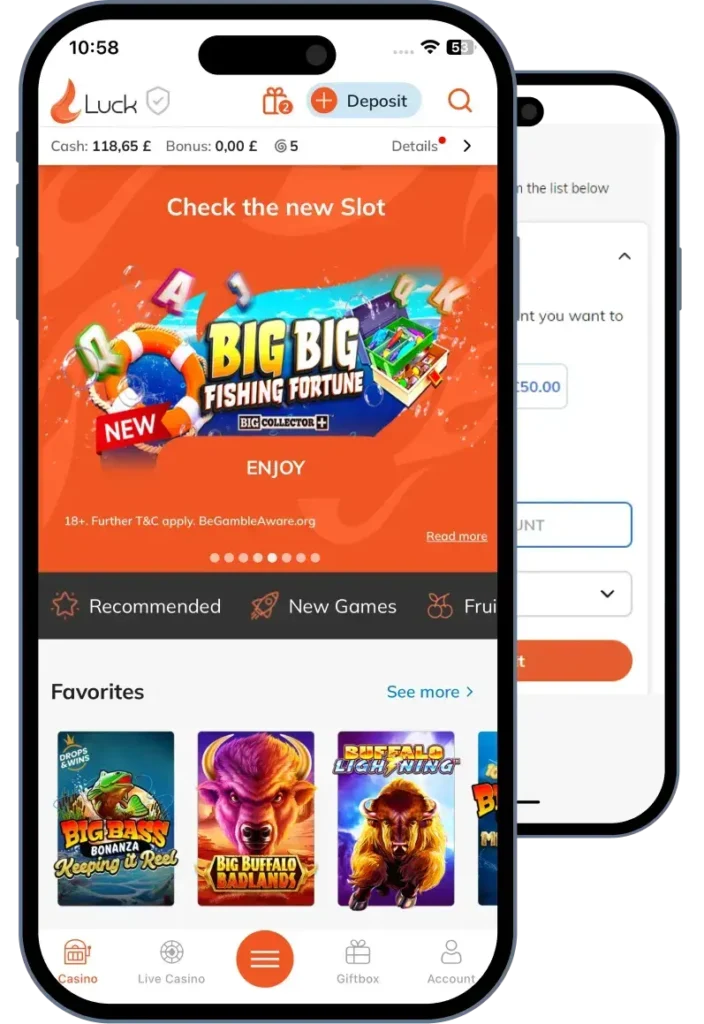 Inscription à l'application mobile du casino Lucky31