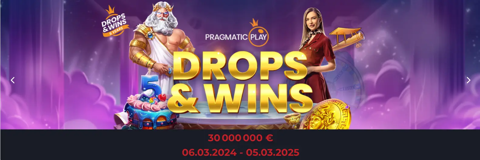 Bannière Pragmatic Play Drops&Wins sur Lucky31 casino